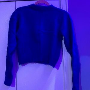 retro blue fuzzy top